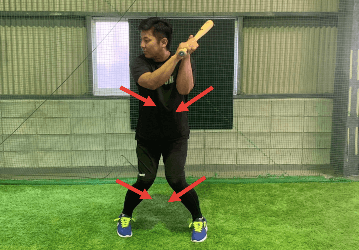 女子選手 バッティング 遠回りしてしまう構え方