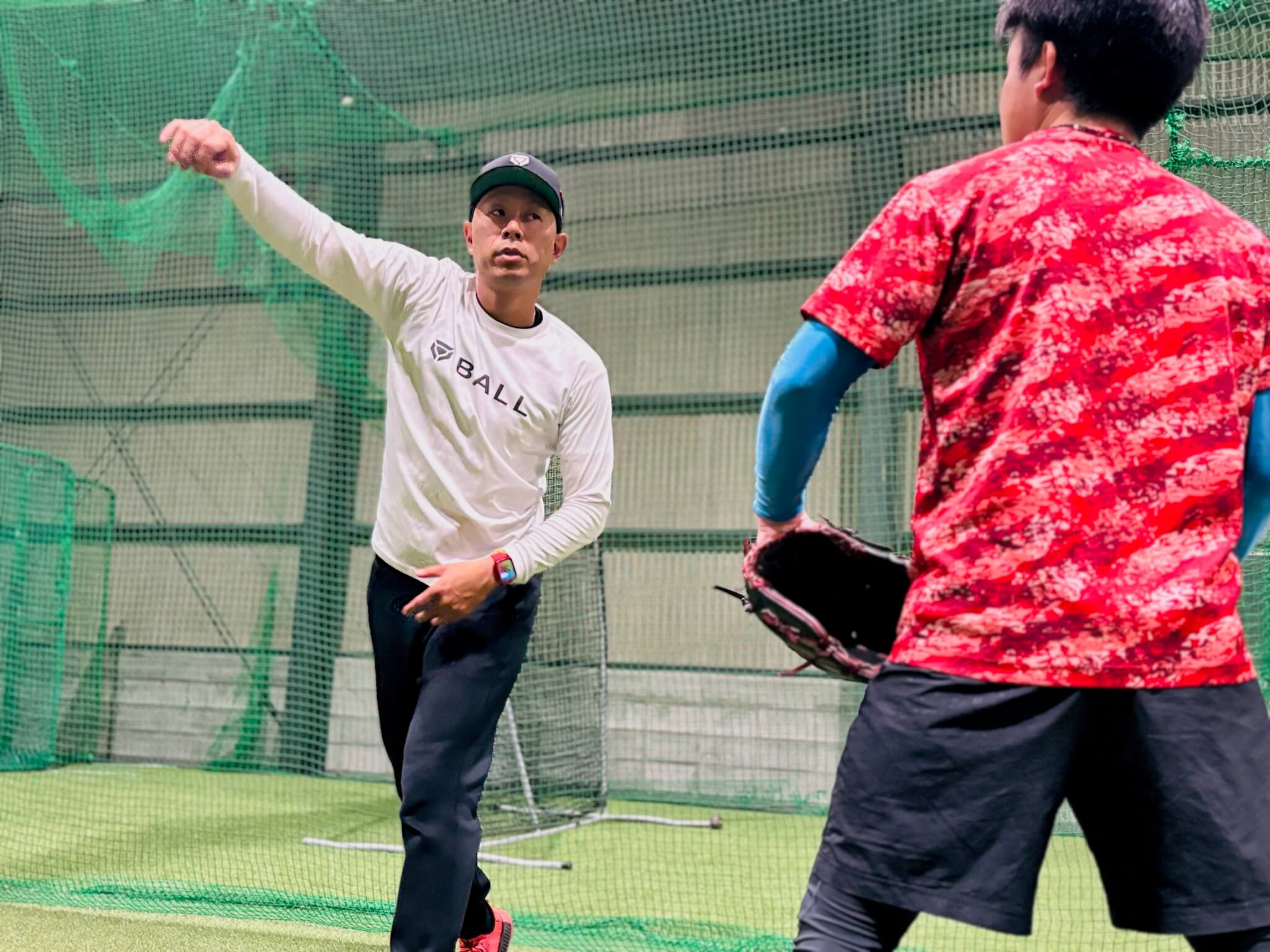 BASEBALL ONE 岡崎フィールドの無料体験レッスン風景