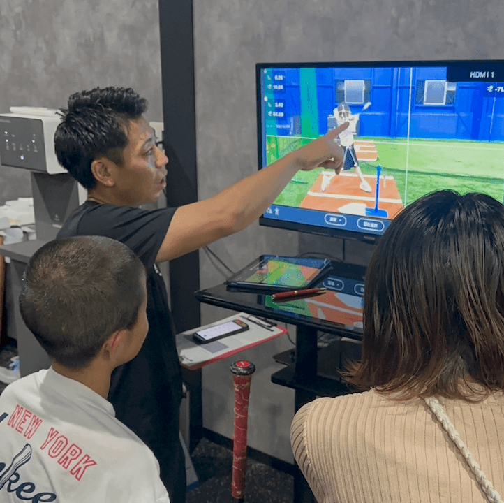 BASEBALL ONEで打撃動作を解析している様子
