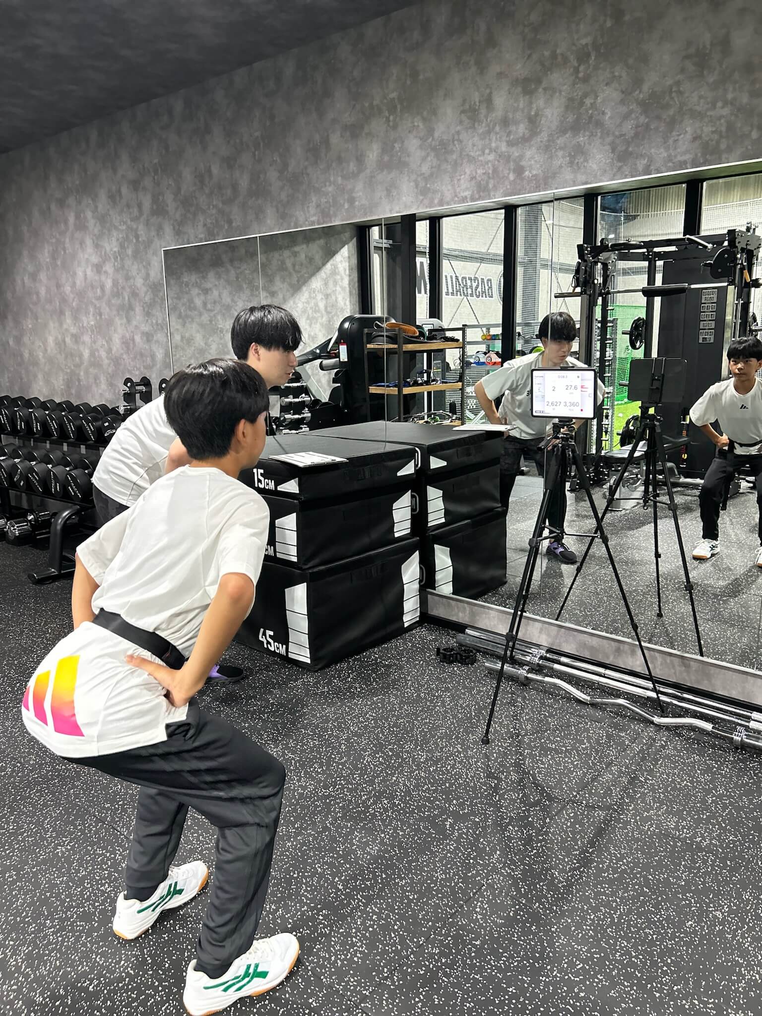 測定イベントで能力を確認する選手